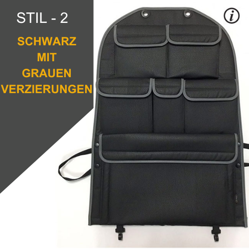 For VW T6 &amp; T6.1 Transporter Campervan Single/Captain's Seat Leatherette Back Seat Organizer – Van Storage Accessory