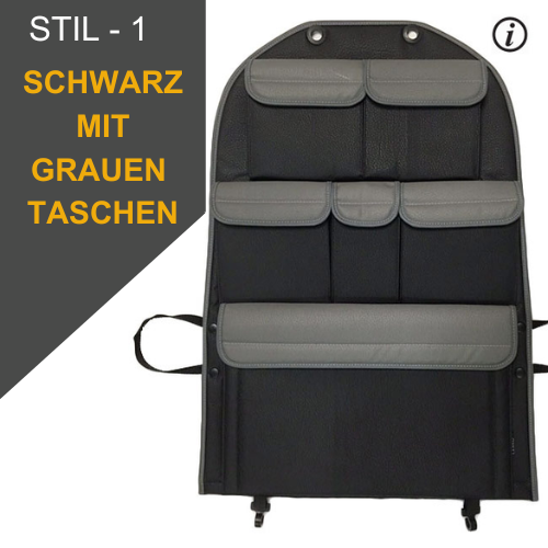 For VW T4 Transporter Campervan Single/Captain's Seat Leatherette Back Seat Organizer – Van Storage Solution