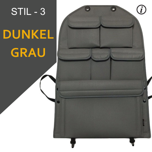 For VW T4 Transporter Campervan Single/Captain's Seat Leatherette Back Seat Organizer – Van Storage Solution