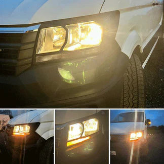 For VW Crafter New Shape Headlight Guards – Hammerite Ultimate Matte Black – Premium Protection | Van-X
