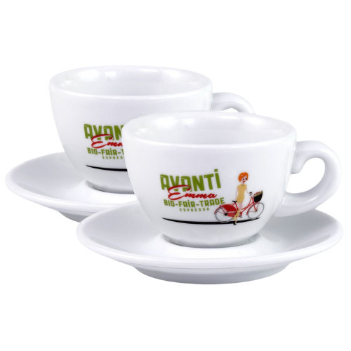 AVANTI "EMMA" Cappuccino Cups - Set of 2 incl. Saucers, 180 ml, thick-walled & robust