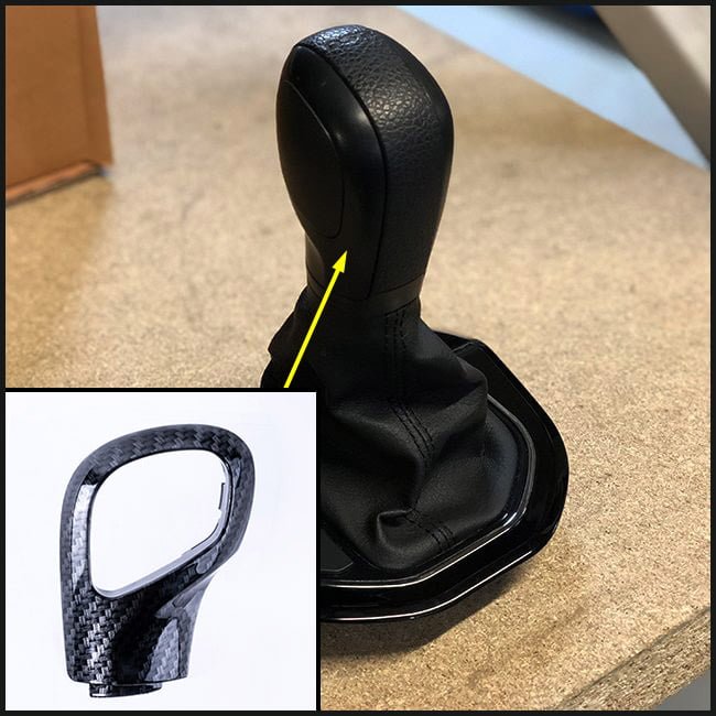 For VW T5.1 Transporter Auto DSG Gear Knob Styling Caps – Carbon Painted Covers, Ready to Fit Upgrade