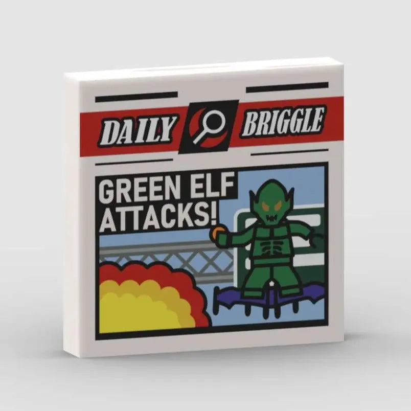 "Daily Briggle" 2x2 Tile - "GREEN ELF ATTACKS!" | UV Print | MBB-Custom