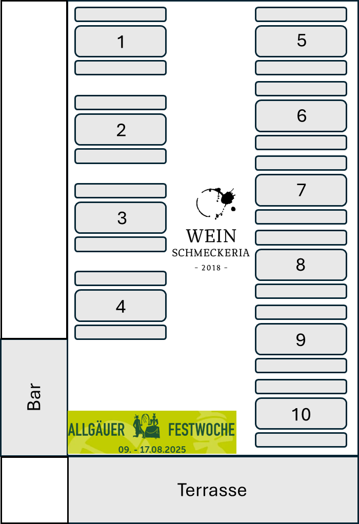 Reservierung Tischauswahl - Sonntag, 10.08.