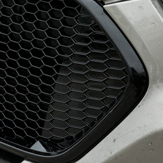 For Ford Transit Custom Honeycomb Grille Set - Gloss Black Top &amp; Matte Black Lower - Ready to Fit