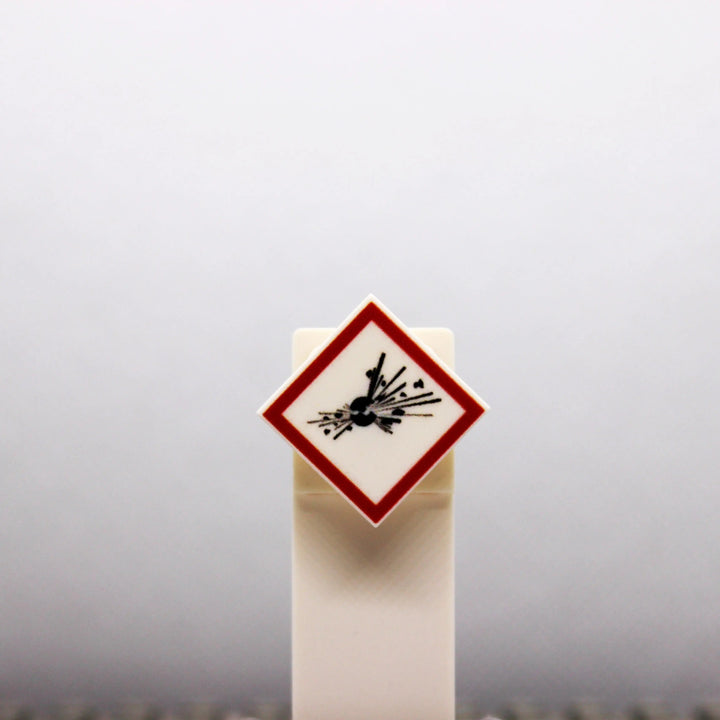 "GHS Explosive" – 2x2 LEGO® Tile (white) | UV Print | Brickhunter.shop