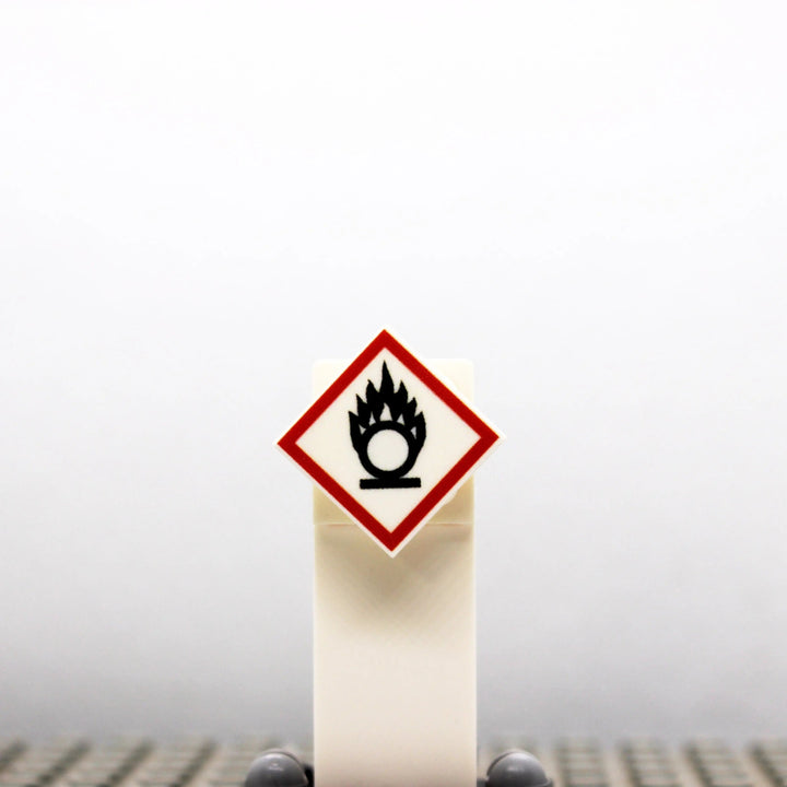 "GHS Oxidizing" LEGO® Tile 2x2 - White, UV-Printed (Custom) | Brickhunter.shop