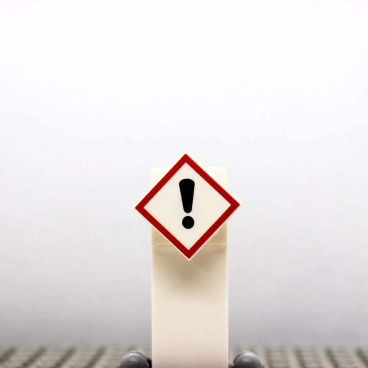 "GHS Irritant" 2x2 Tile - Printed LEGO® Tile (white) | UV Direct Print | Brickhunter.shop