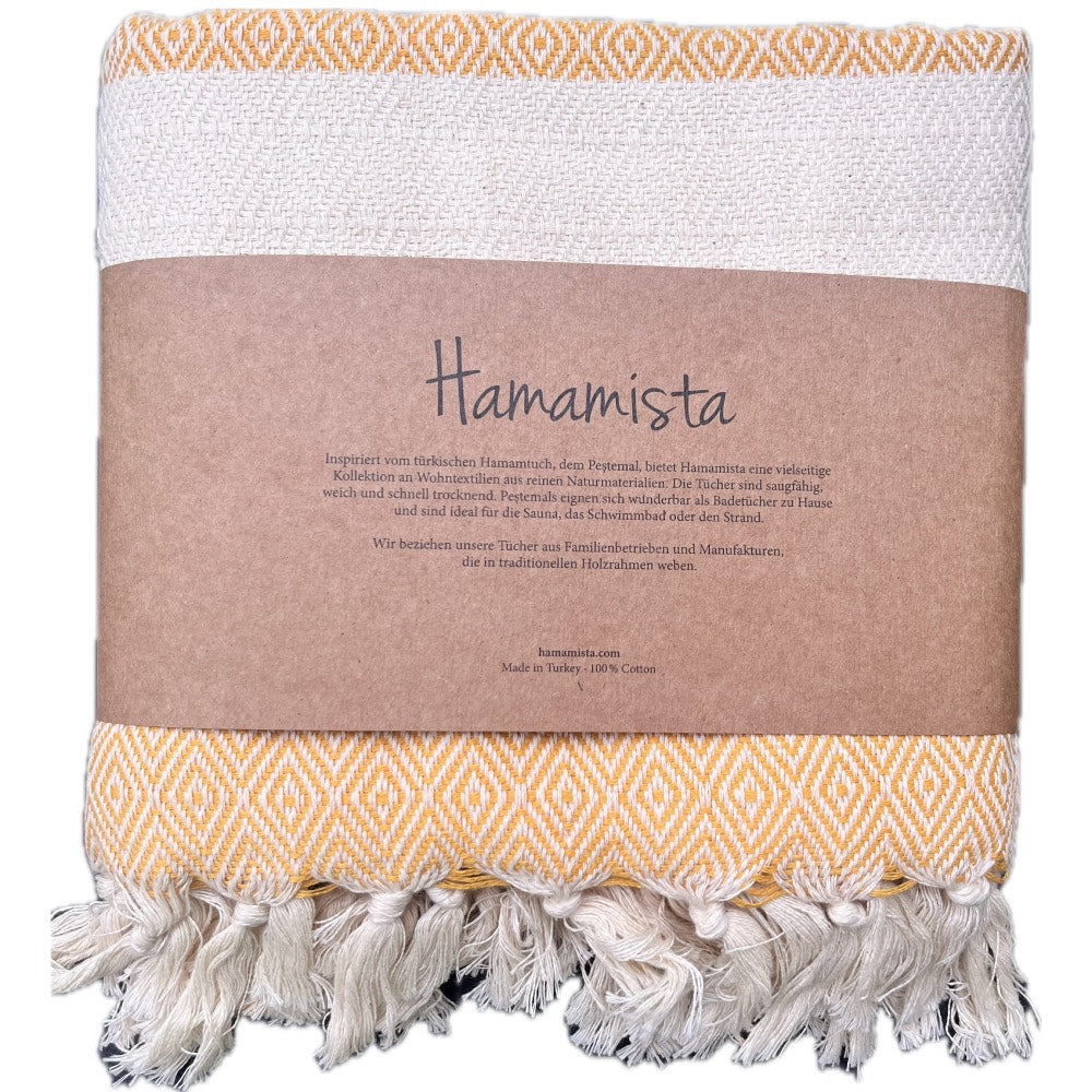 Charlotte Hammam towel yellow - hand-woven