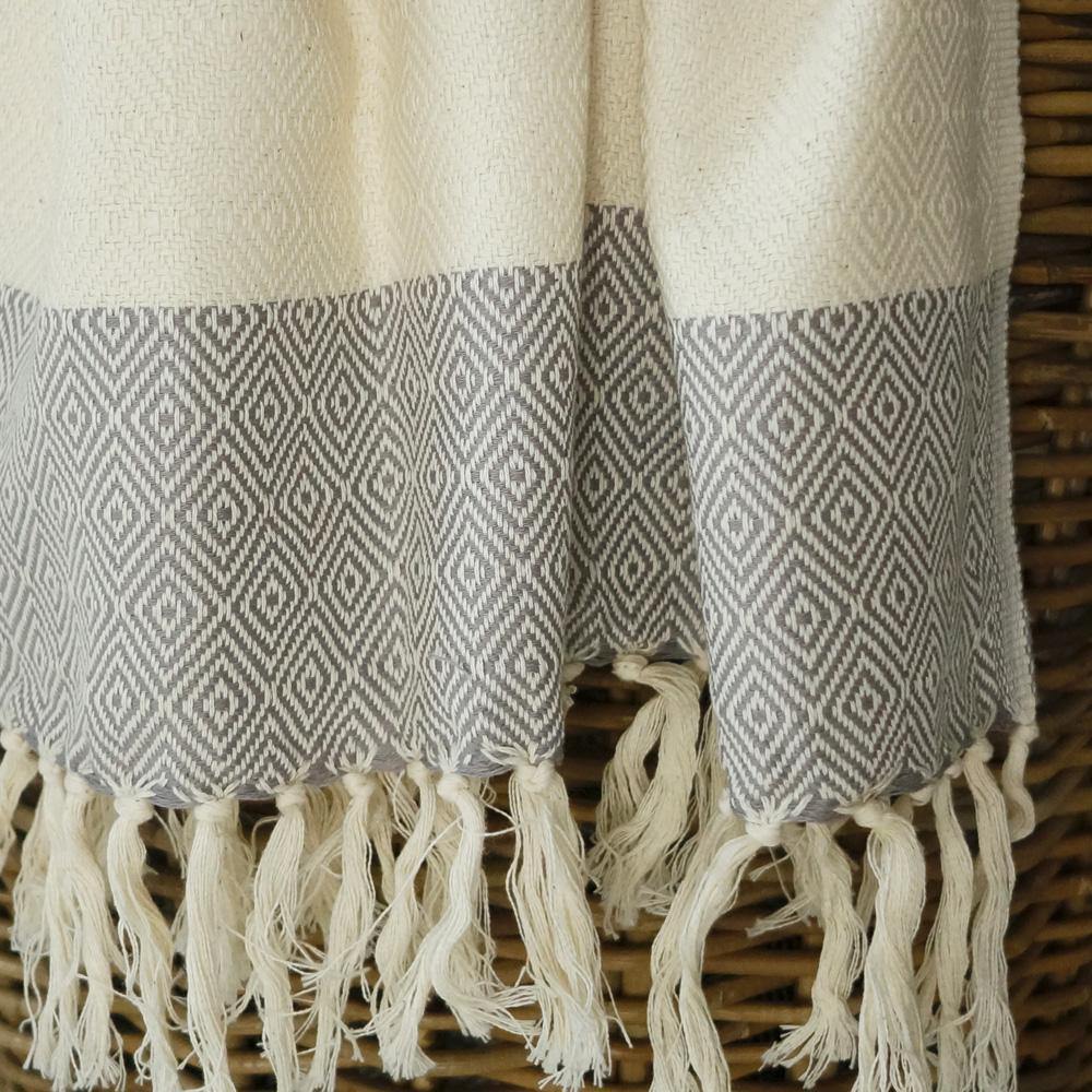 Hamam towel Charlotte dark grey - hand-woven