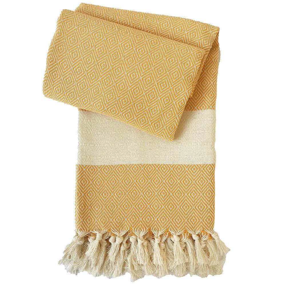 Charlotte Hammam towel yellow - hand-woven