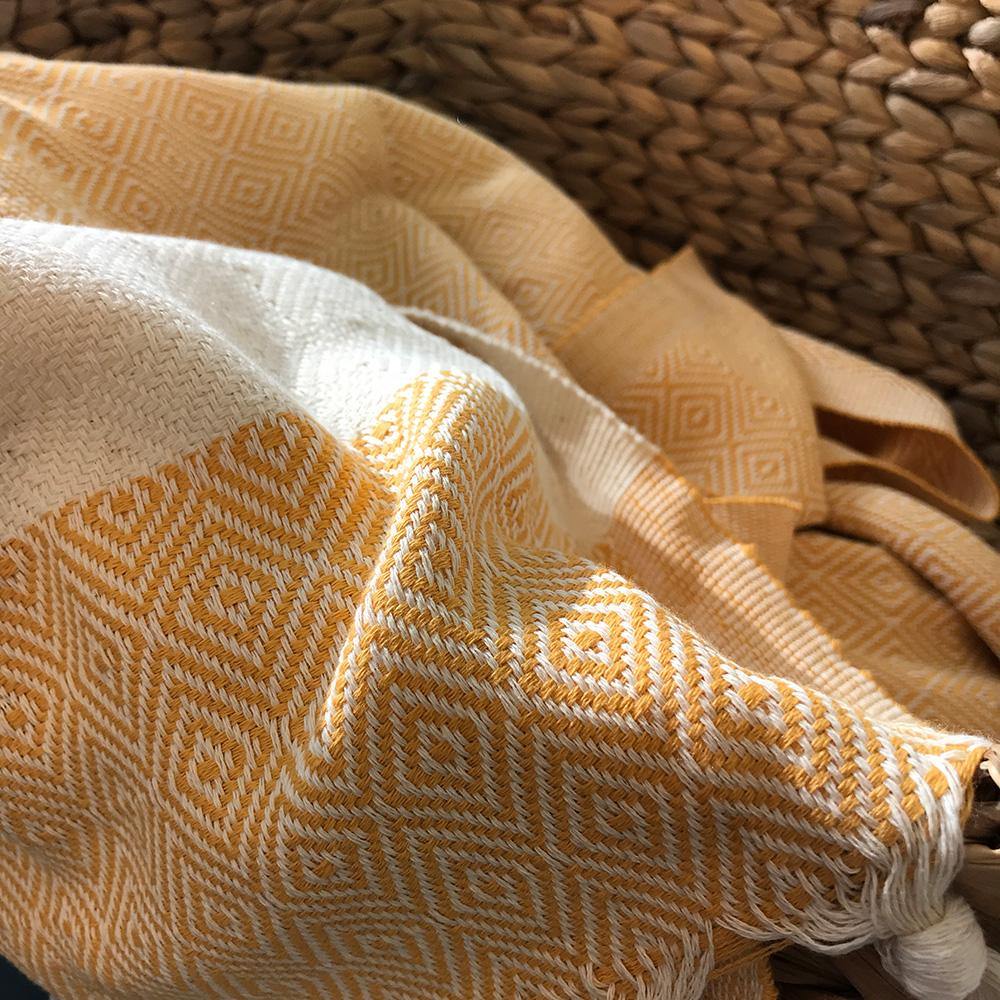 Charlotte Hammam towel yellow - hand-woven
