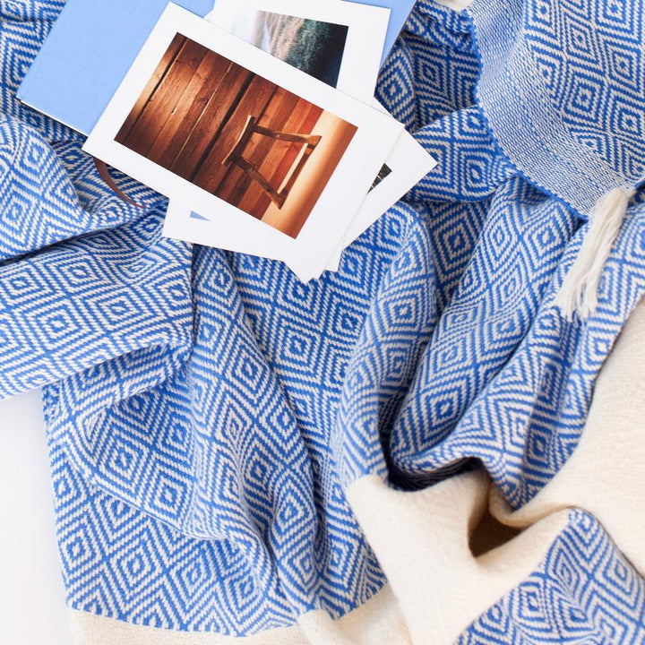 Hamam towel Charlotte jeans blue - hand-woven