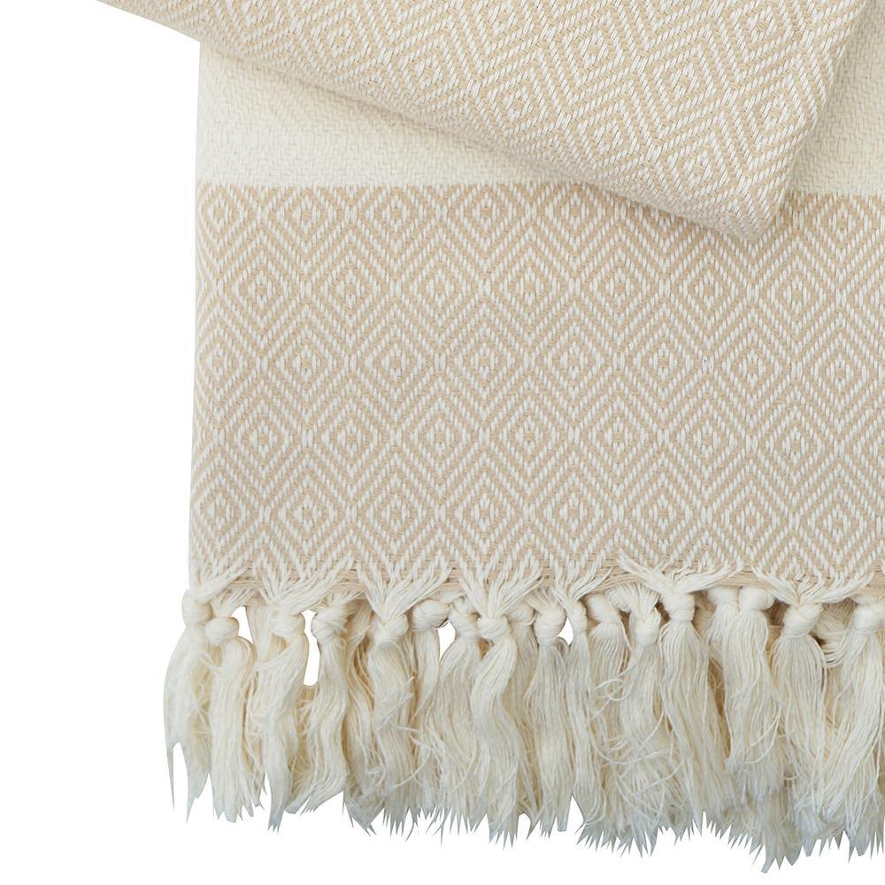 Charlotte Hammam towel beige - hand-woven