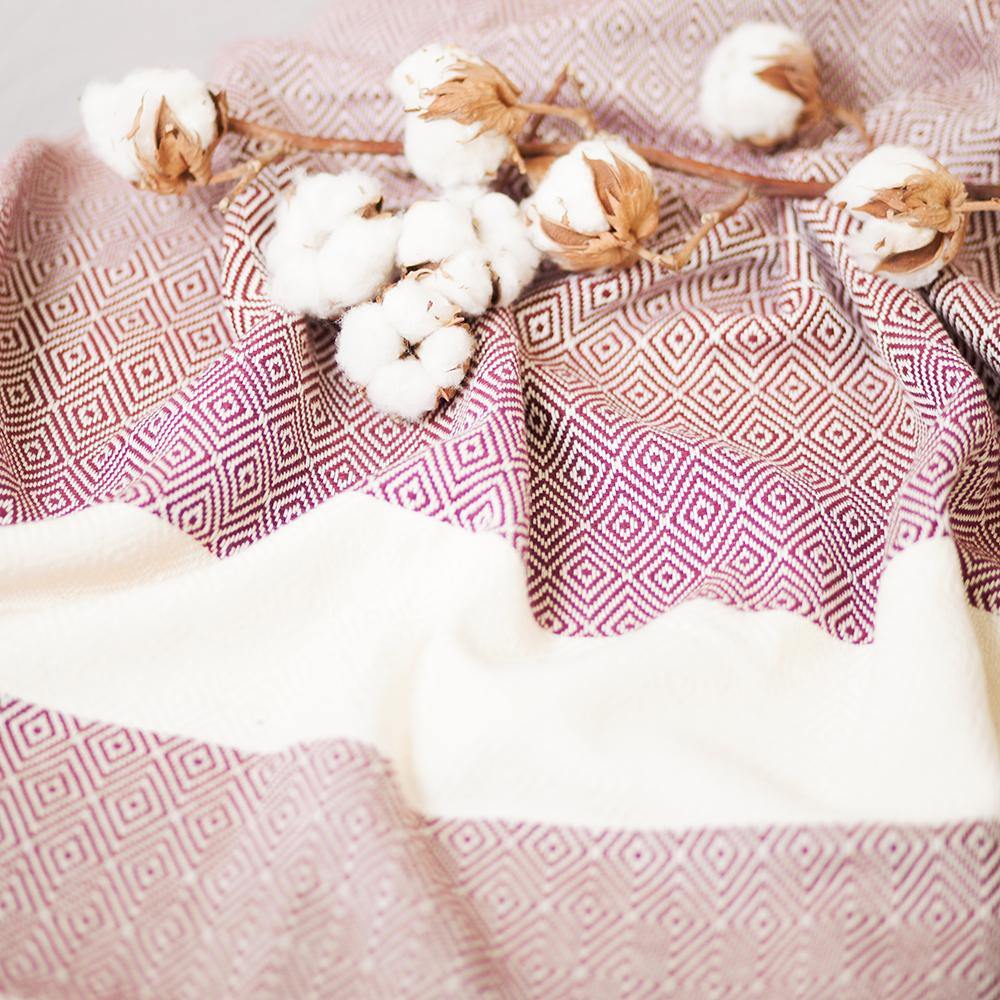 Fouta Charlotte bordeaux - hand-woven