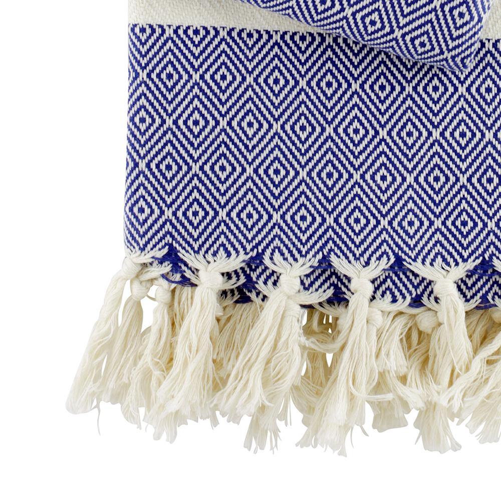 Charlotte dark blue hammam towel - hand-woven