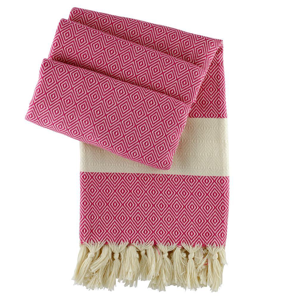Fuchsia Charlotte Hammam Towel - Handwoven
