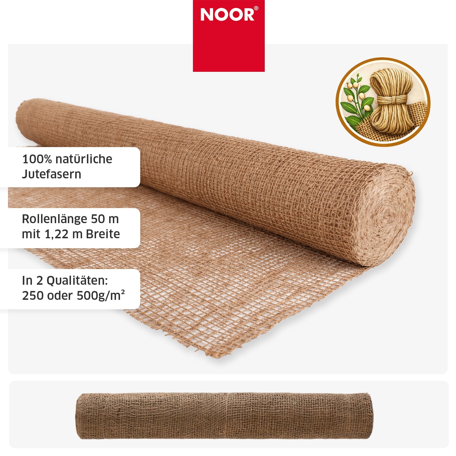 Erosionsschutzmatte Jute - 250 g/m² oder 500g/m²