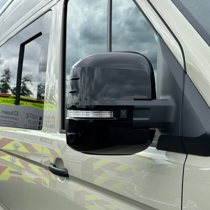 For MAN TGE Mirror Covers - Set of 2 - Gloss Black | Van-X