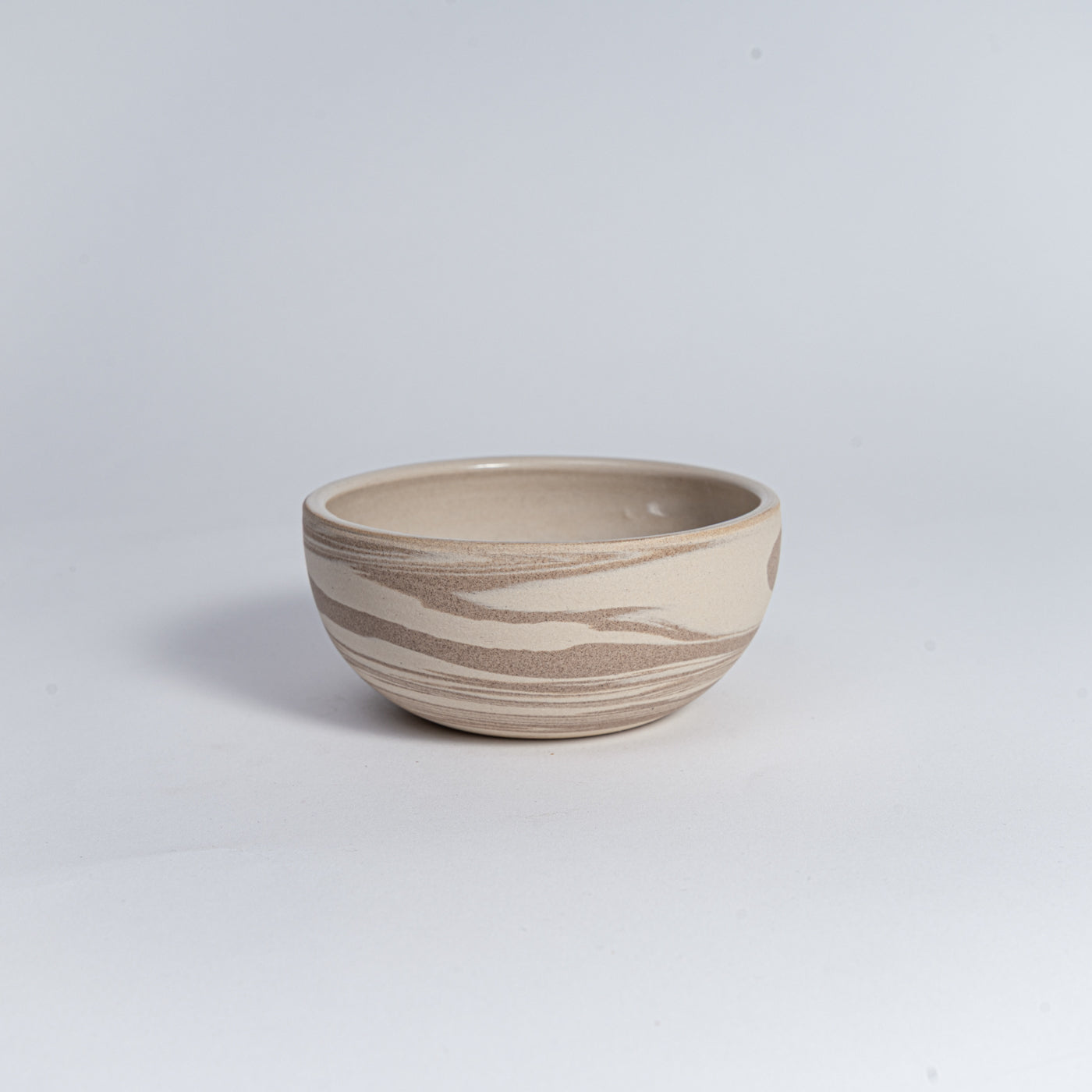 KUMO Cappuccino Cup Mixed Clay - handmade stoneware ceramic, 220 ml, unglazed outside & glazed inside (Mannheim)