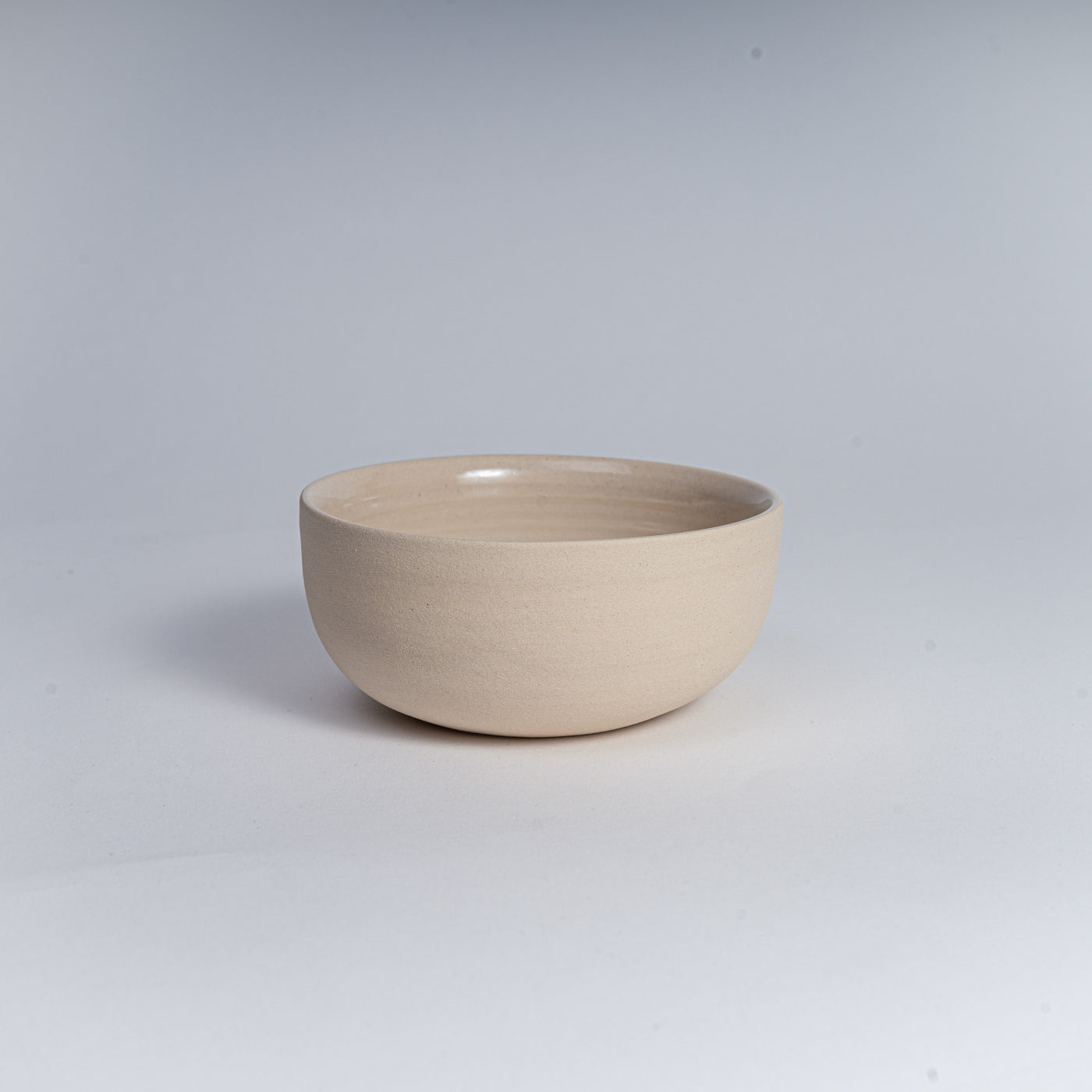 KUMO Cappuccino Cup Beige - handmade stoneware ceramic, 220 ml, unglazed outside & glazed inside (Mannheim)
