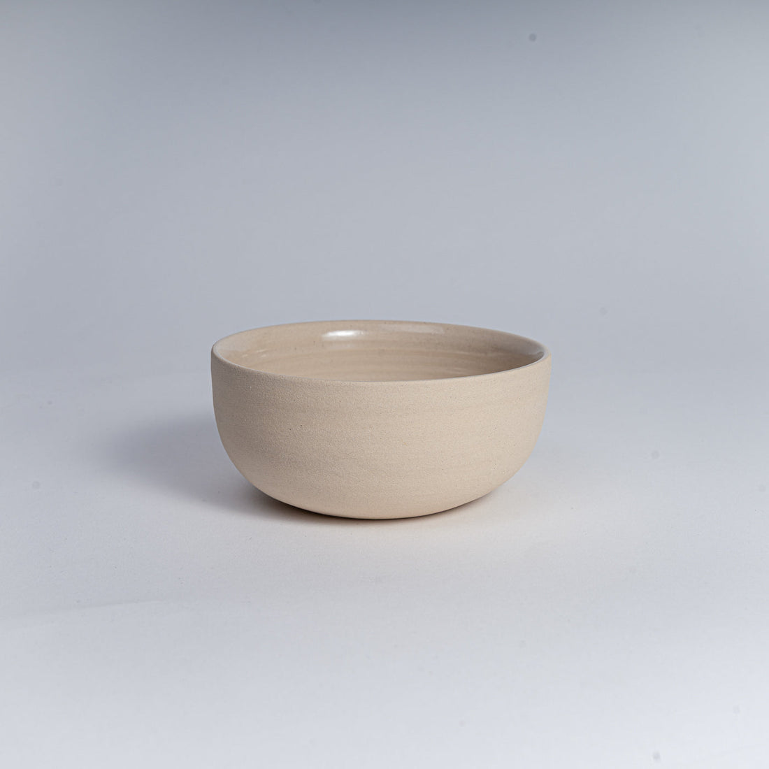 KUMO Cappuccino Cup Beige - handmade stoneware ceramic, 220 ml, unglazed outside & glazed inside (Mannheim)