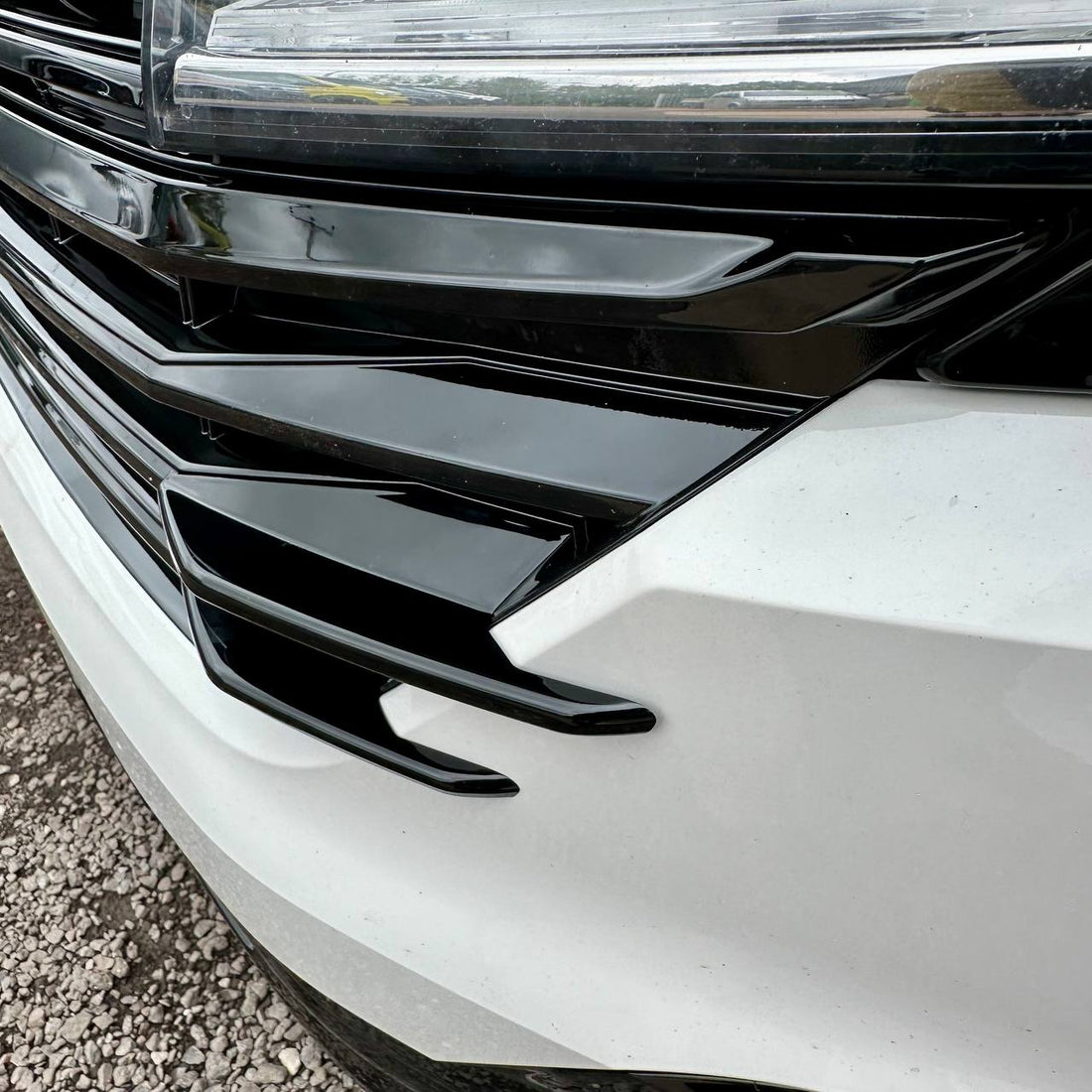 For VW T6.1 Front Grille Side Fins – Gloss Black Finish (Set of 4) | Van-X Styling Upgrade for Volkswagen T6.1