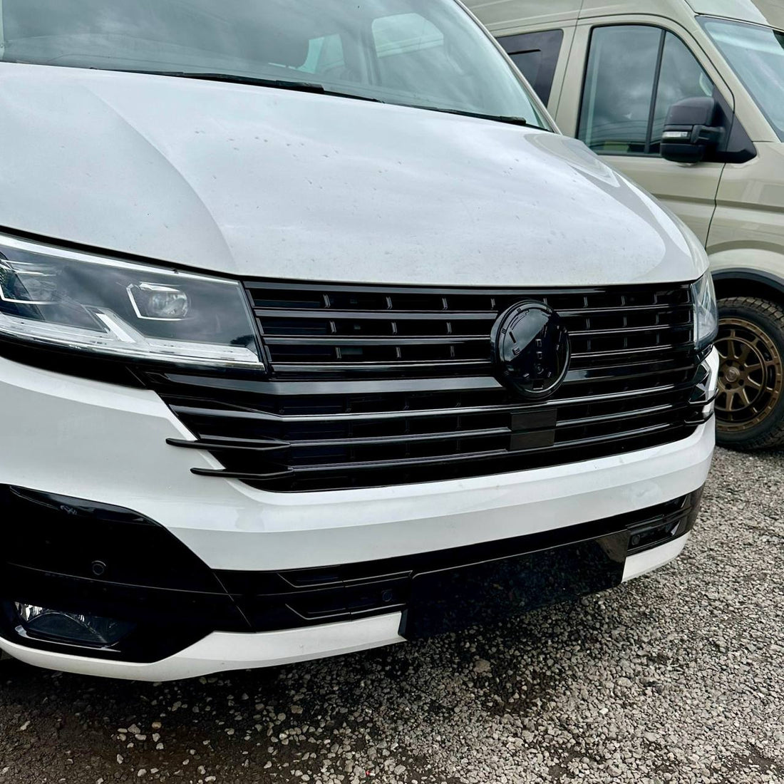 For VW T6.1 Front Grille Side Fins – Gloss Black Finish (Set of 4) | Van-X Styling Upgrade for Volkswagen T6.1