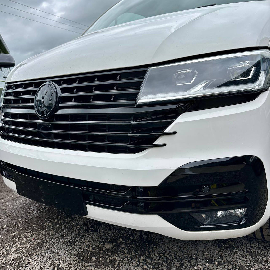 For VW T6.1 Front Grille Side Fins – Gloss Black Finish (Set of 4) | Van-X Styling Upgrade for Volkswagen T6.1