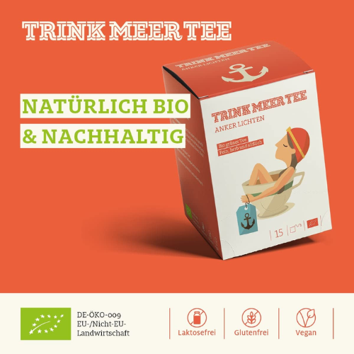 Trink Meer Tee - Anker Lichten - Grüner Tee - Beutel 15 x 3g