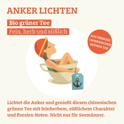 Trink Meer Tee - Anker Lichten - Grüner Tee - Beutel 15 x 3g