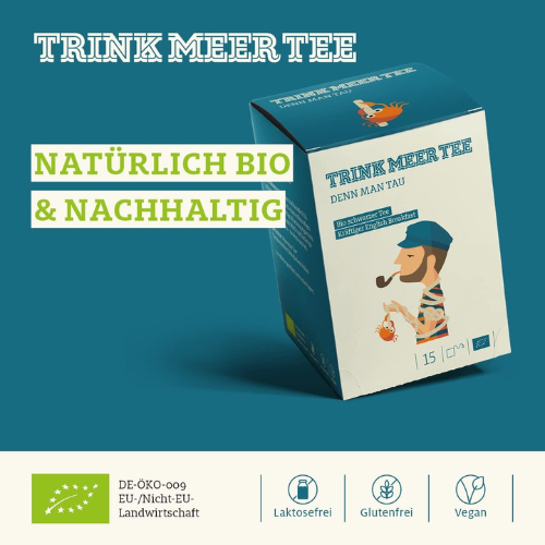 Trink Meer Tee "Na denn man tau" - Organic Black Tea (English Breakfast) - 15 bags x 3 g