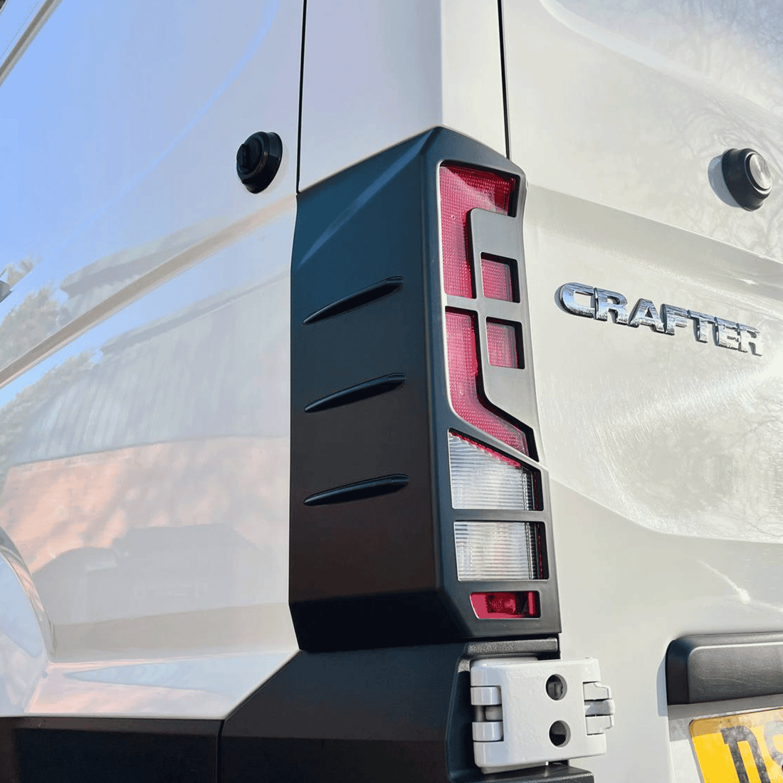 For MAN TGE Rear Light Guards - Ultimate Matte Black Hammerite Protection (2018+)