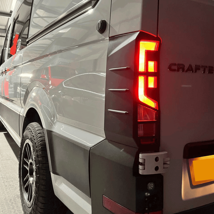 For MAN TGE Rear Light Guards - Matte Black Protection (2018+)