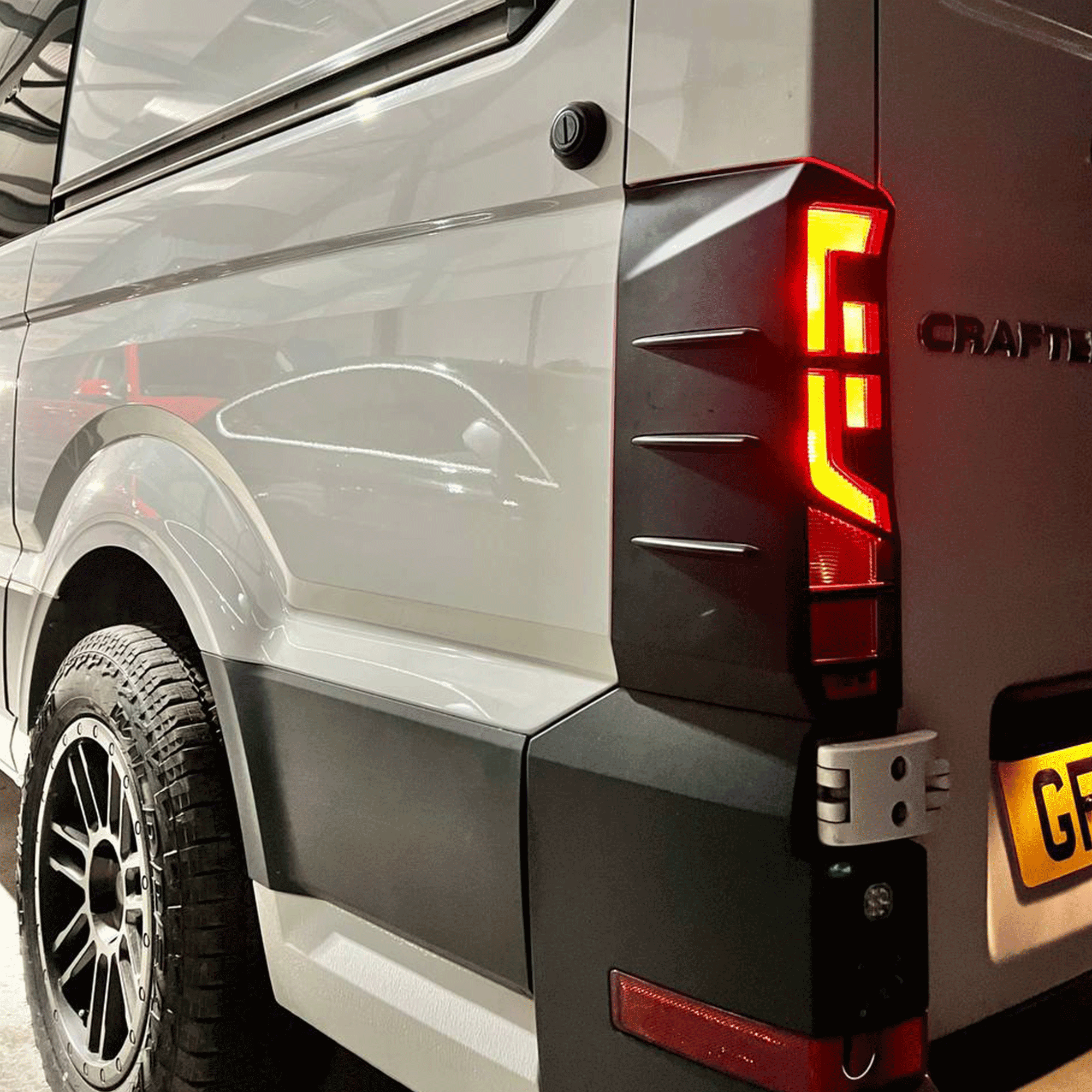 For Volkswagen Crafter Rear Light Guards -  Matte Black (2018 Onwards)