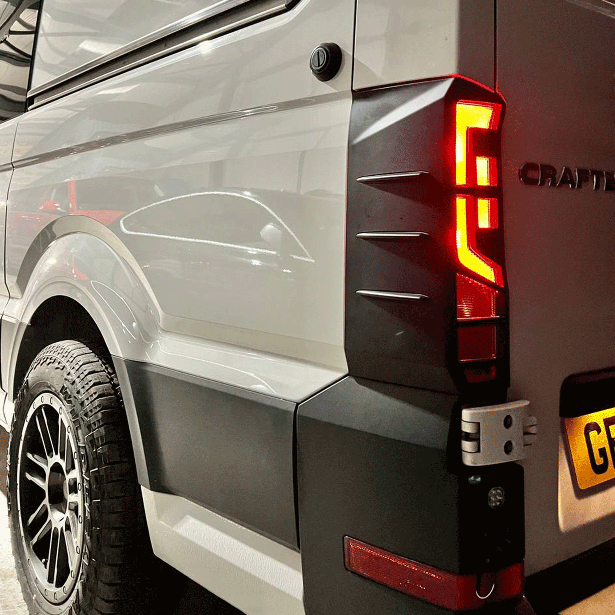For MAN TGE Rear Light Guards - Matte Black Protection (2018+)