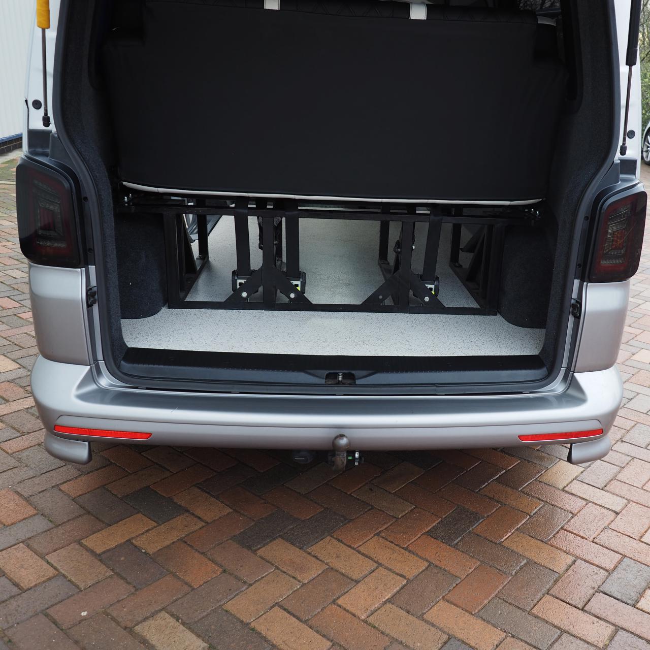 For VW T6 V2 Transporter Rear Threshold Cover Tailgate / Single Door Plastic Full Length