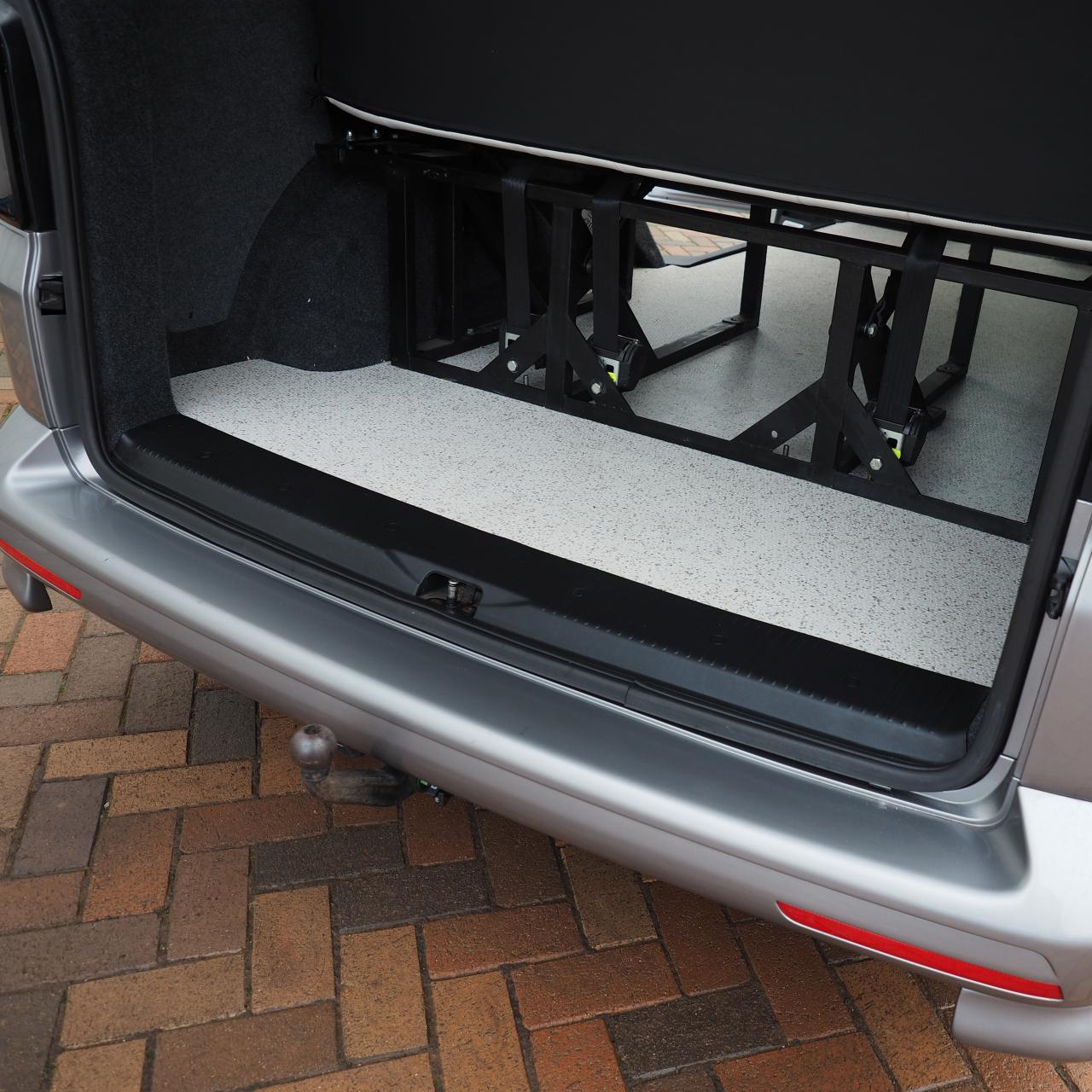 For VW T6 V2 Transporter Rear Threshold Cover Tailgate / Single Door Plastic Full Length