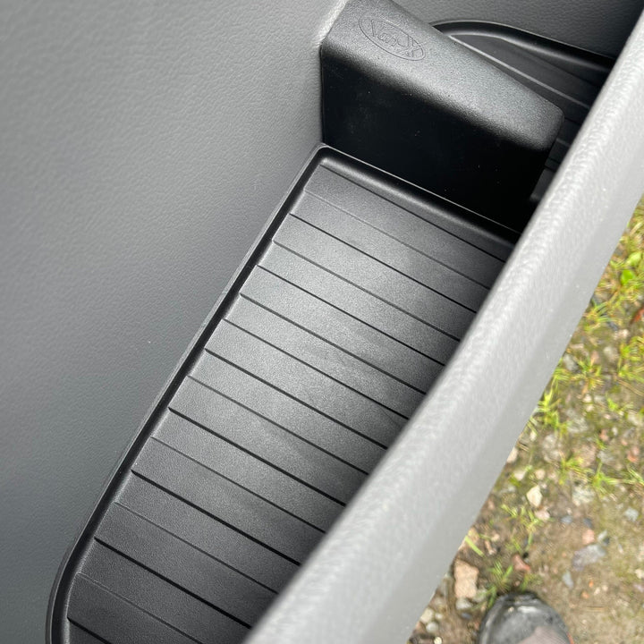 For VW T6.1 Transporter Rubber Door Liner Pocket Inserts - Black