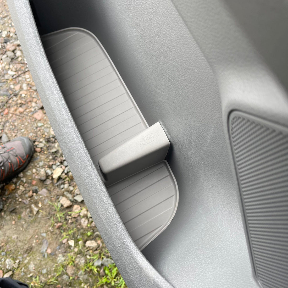 For VW T6.1 Transporter Rubber Door Liner Pocket Inserts Gray Campervan Conversion