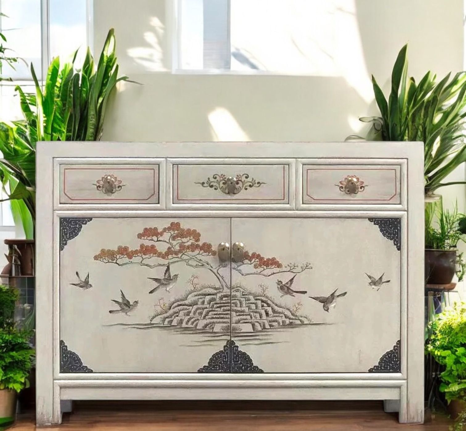 Vintage Asia Chinese Chest of Drawers Sideboard Shelf "Vintagefog" - Item 33082-12
