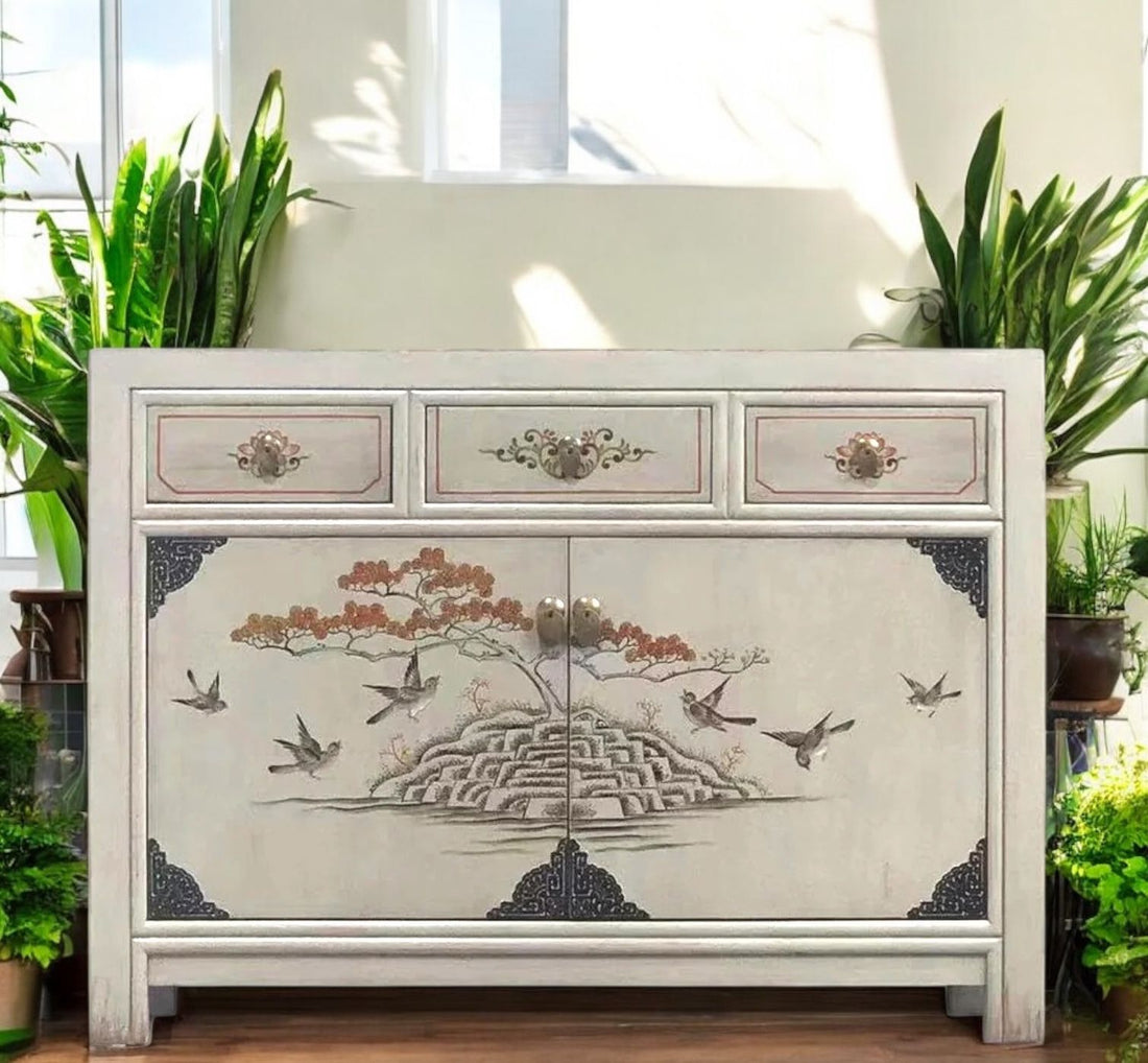 Vintage Asia Chinese Chest of Drawers Sideboard Shelf "Vintagefog" - Item 33082-12