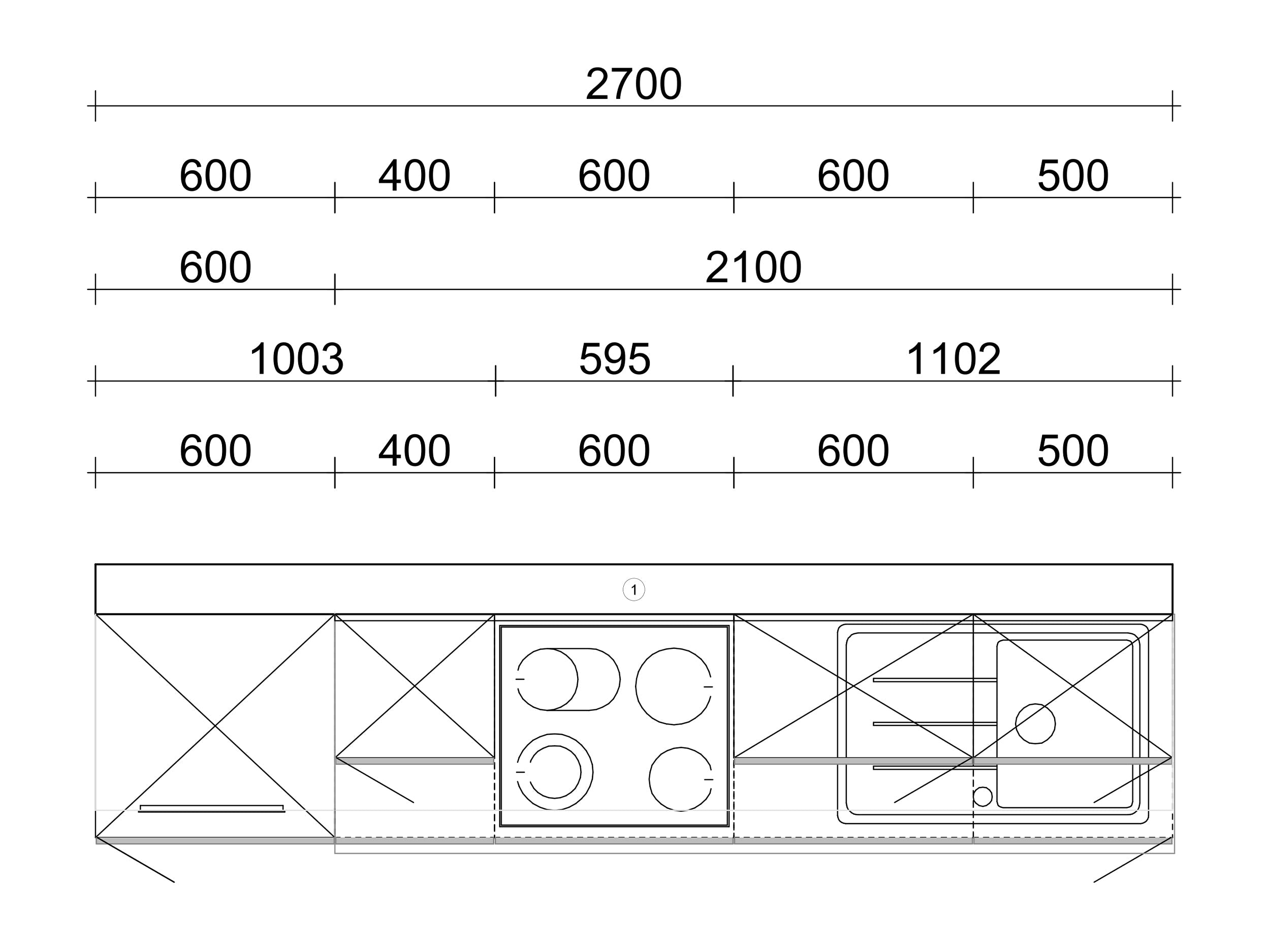 270cm GEBA Complete Kitchen Unit – pre-assembled with or without appliances, niche panel & LED lighting