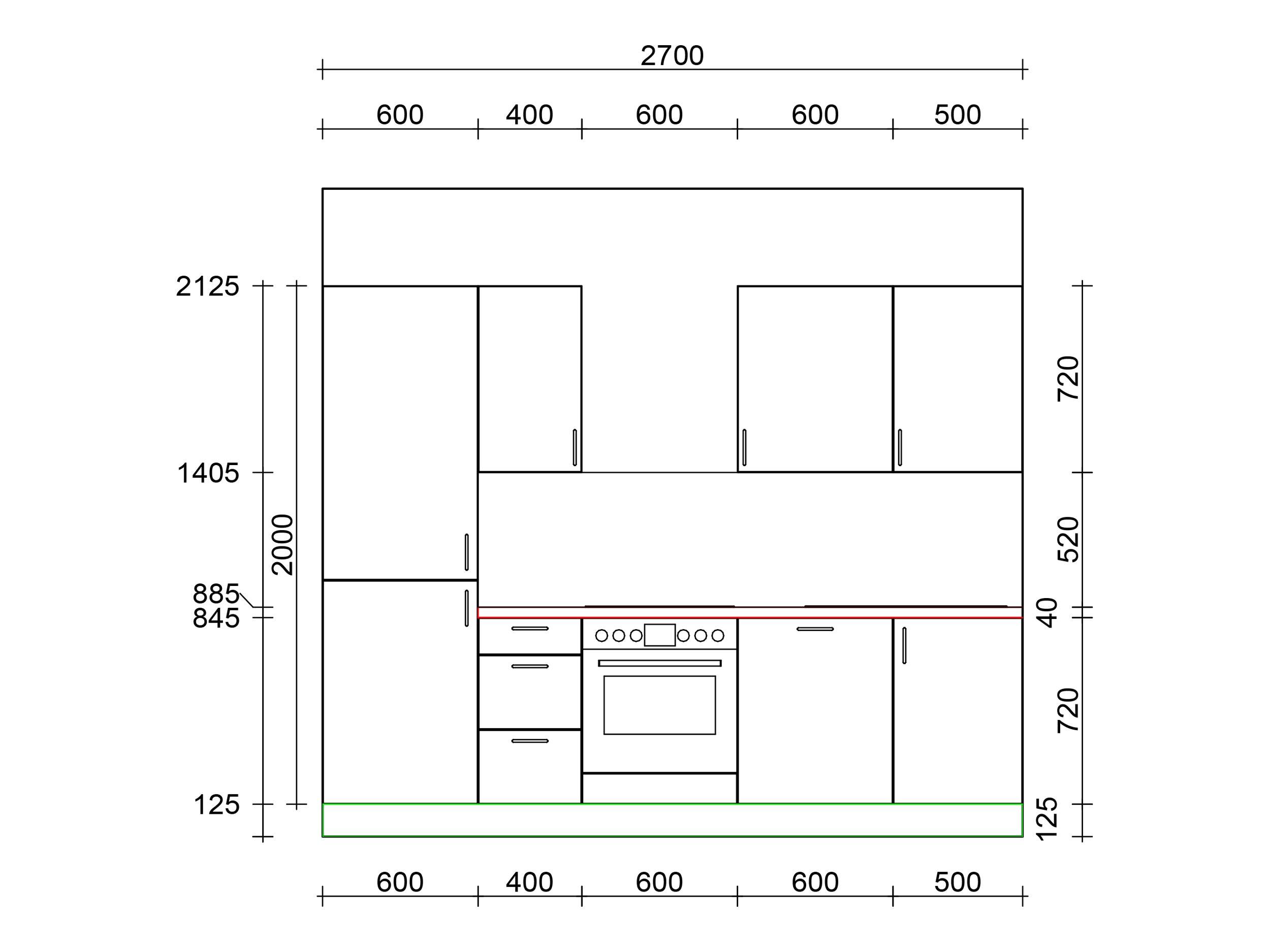 270cm GEBA Complete Kitchen Unit – pre-assembled with or without appliances, niche panel & LED lighting