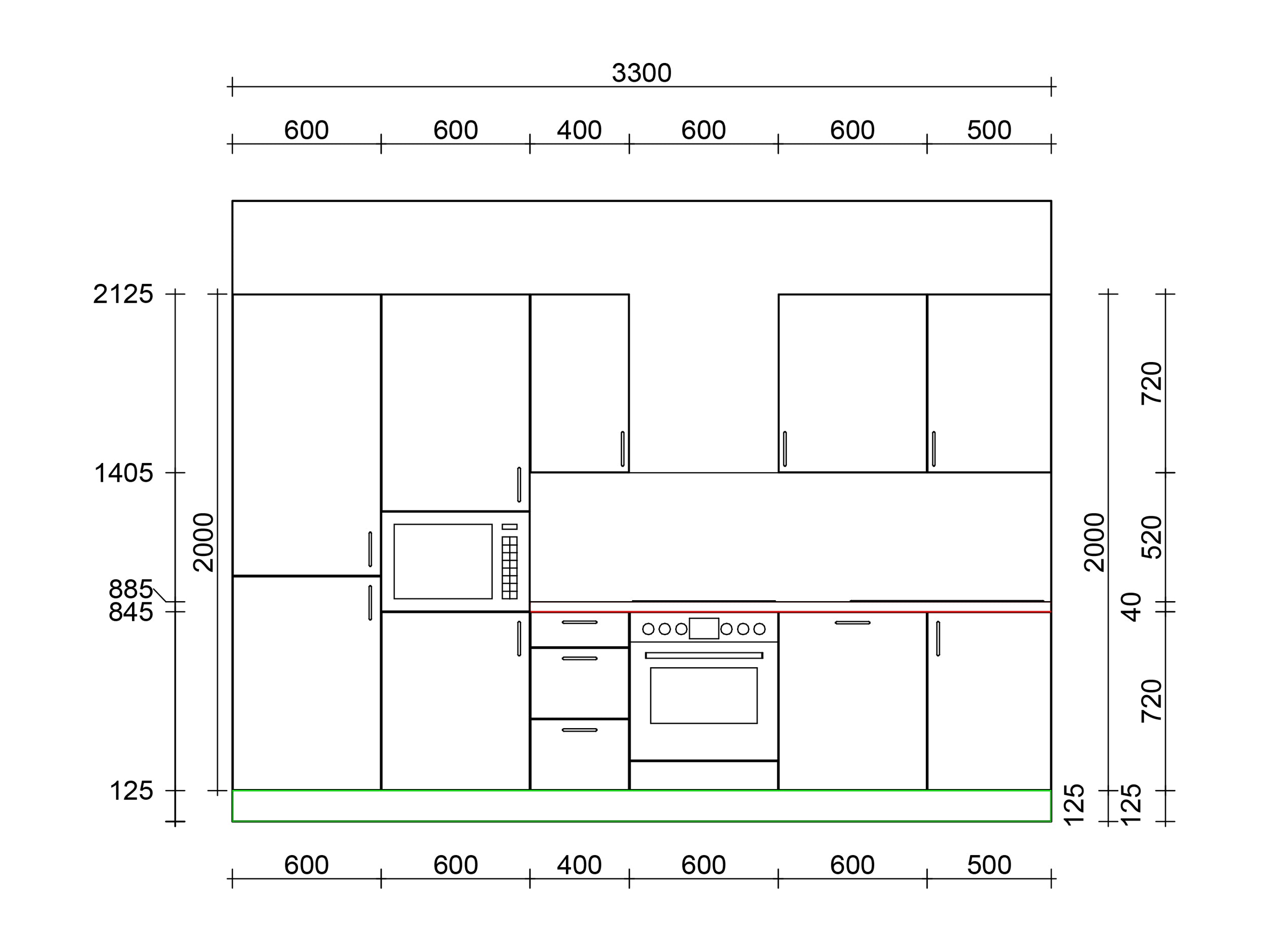 330cm GEBA Complete Kitchen Unit – pre-assembled with or without appliances, niche back panel & LED lighting