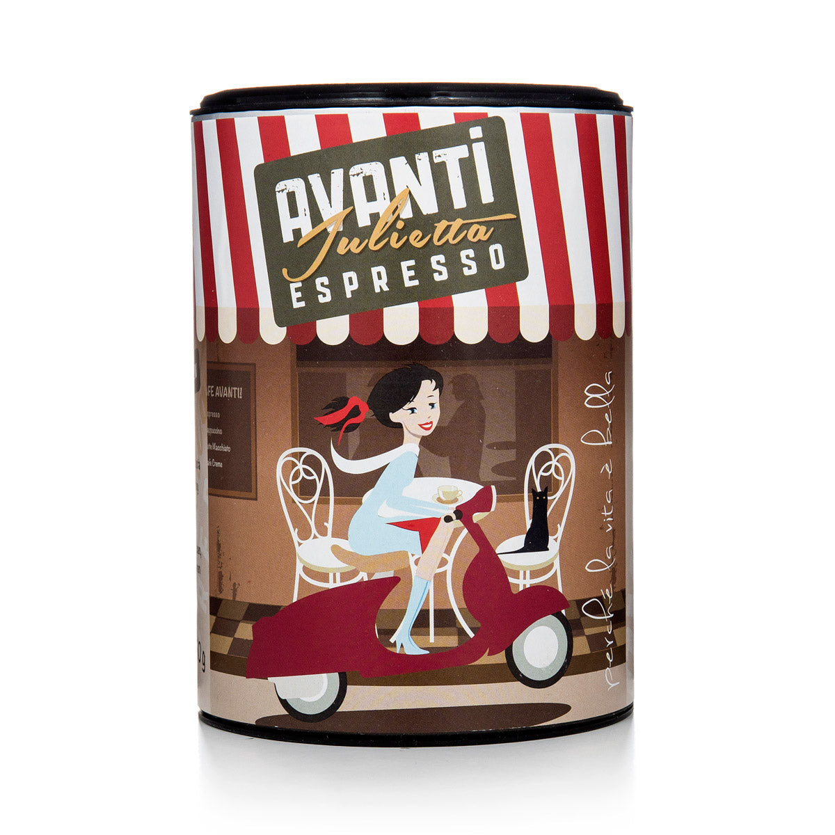 Caffè AVANTI Espresso "Julietta" – 250 g tin, ground (70% Arabica / 30% Robusta), strong & creamy
