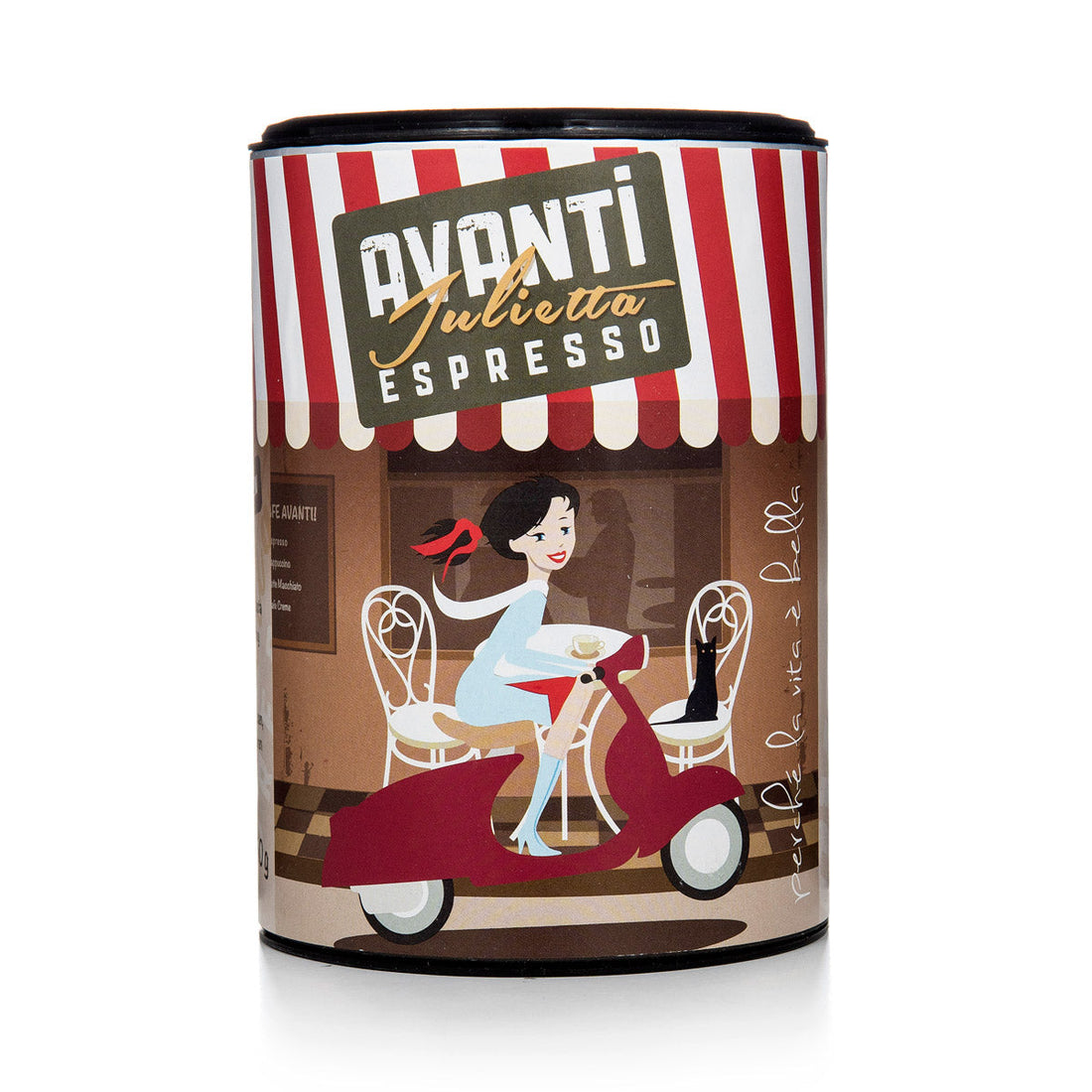 Caffè AVANTI Espresso "Julietta" – 250 g tin, ground (70% Arabica / 30% Robusta), strong & creamy