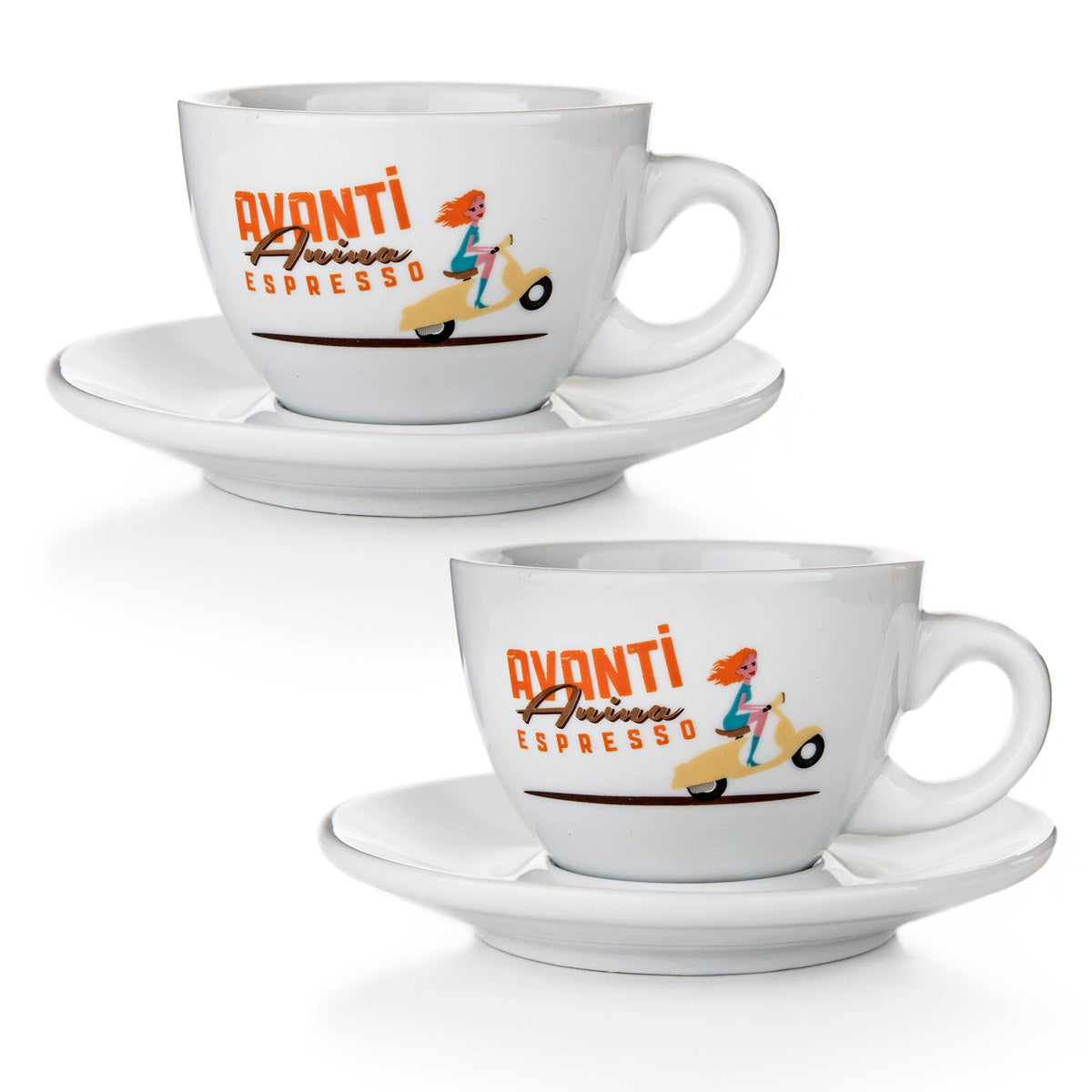 AVANTI "ANINA" Cappuccino Cup – Set of 2 including Saucers, 180 ml, Thick-Walled & Robust