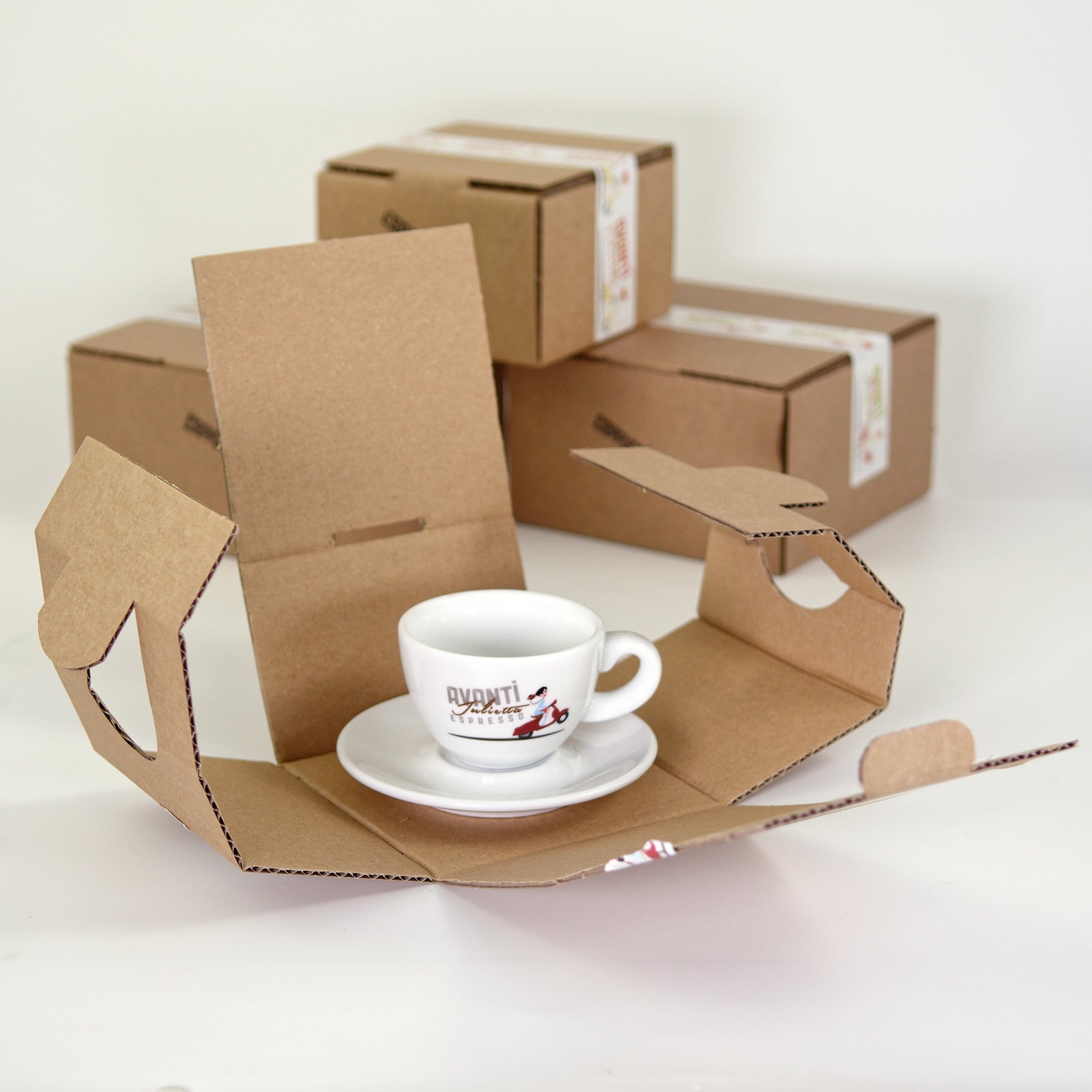 AVANTI "ANINA" Cappuccino Cup – Set of 2 including Saucers, 180 ml, Thick-Walled & Robust