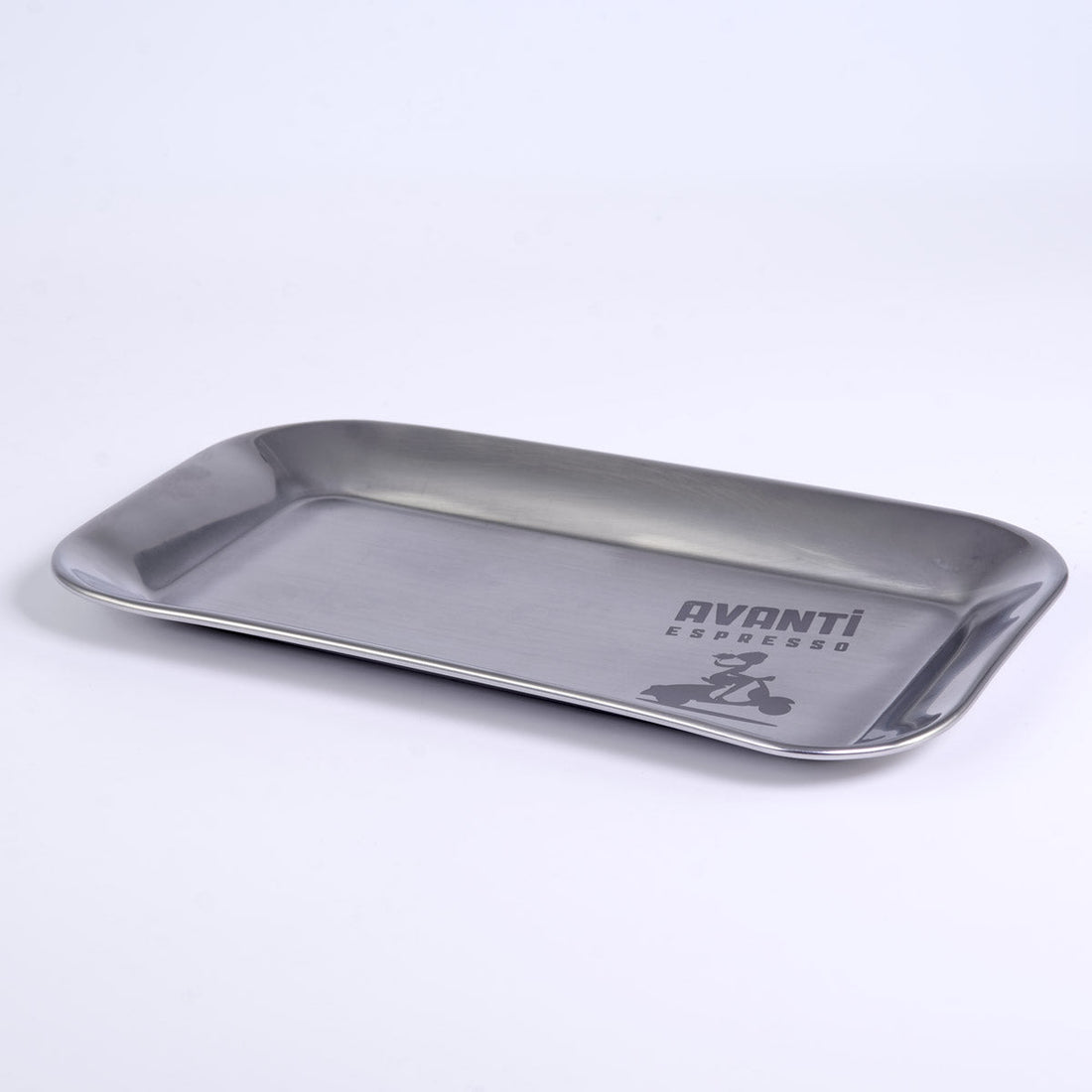 AVANTI Serving Tray made of matte stainless steel – non-slip coffee tray for espresso & cappuccino (21.5x13 cm)